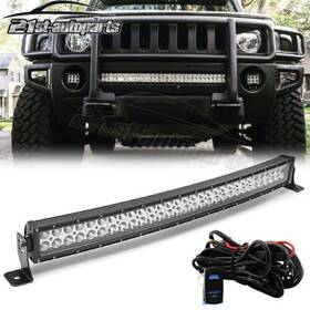 47582 21st For 2006-2010 Hummer H3 Bumper 32 Inch Wide View Curved Led Light Bar Switch Wire