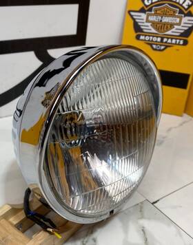 67701-35 360 Twin 46125 Harley Davidson Panhead Knuckehead Headlight Ribbed Chrome