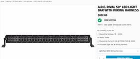 A.r.e. 810011850156 Rival 50 Inch Led Light Bar With Wiring Harness Lumens 25 920 Lm Double Row
