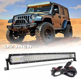 05180c1 Aaiwa 32 Inch Led Work Light Bar Combo Spot Flood Off Road For Jeep Suv Boat Atv Wire