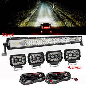 45cf2 Aaiwa 32 Inch Led Light Bar 4x 4.5 Fog Pods Amber Flash Drl Wiring Combo Kit Atv Offroad