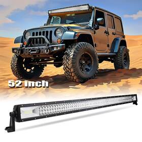 5300c-atp Aaiwa Roof 52inch Tri-row Led Light Bar Flood Spot Combo Kit For Jeep Wrangler Jk Tj