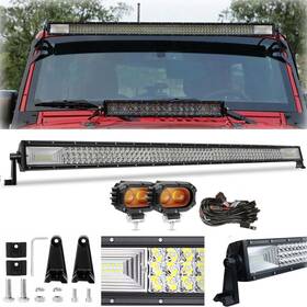 5300c-lwz-10 Aaiwa Roof 52 Inch Tri-row Combo Led Light Bar Offroad Driving 4wd 2pcs 4ftft Amber Pods