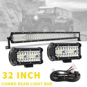 Bar05180c Aaiwa Tri-row 32inch 441w Led Light Bar Spot Flood Truck Offroad 7 Inch Lights Wire