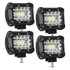 Plb08018 Aaiwa Led Pods 4 Inch 60w Light Bar 4pcs Spot Flood Combo Off Road Ligh