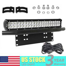 Qplb011260c Aaiwa 23ftft Bull Bar Bumper License Plate Mount Bracket 20 Inch Led Light Holder Wire