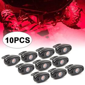 Abc Shopus 612052801087 10pcs 9w Led Rock Light For Jeep Offroad Truck Under Body Trail Rig Bar Red Lamp