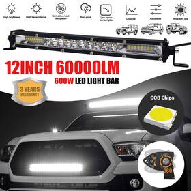Accbetter 888715027488 12 Inch 600w Led Work Light Bar Combo Spot Flood Driving Off Road Suv Boat Atv