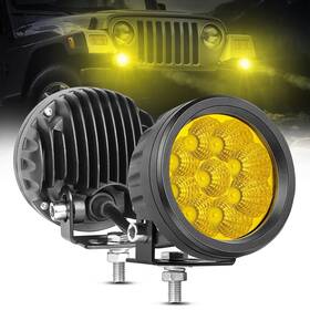 Ac0812 Acec Shop Amber Round Led Pods 2pcs 54w 3.5 Inch Yellow Pod Lights