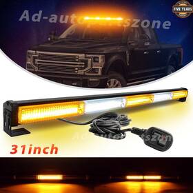Ad-autopartszone 710382793369 White Amber 30 Inch Strobe Led Light Bar Emergency Warning Traffic Advisor Car Truck