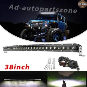 9610gtj01022024 Ad-autopartszone Slim Curved 38 Inch Led Light Bar Spot Fog Combo Beam Work Truck Suv Utv Wire