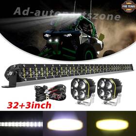 9620acp-954dcy-2-0318 Ad-autopartszone Dual Row 32inch Led Light Bar 2x3in Work Lights Spot Flood Truck Offroad 4wd Suv