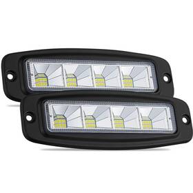 Sw0650f Adzoon Flush Mount Led Pods 2pcs 7 Inch 144w Flood Bumper Driving Light Backup Reve
