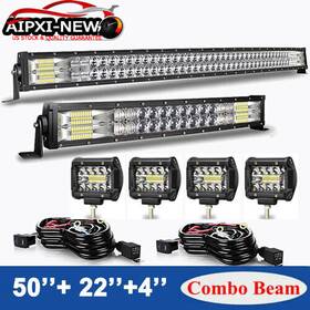 Aip288w120wa2 Aipxi-new 50inch 288w Curved Led Light Bar 22ftft 4ftft Pods Offroad Fits Jeep Truck Suv 4x4