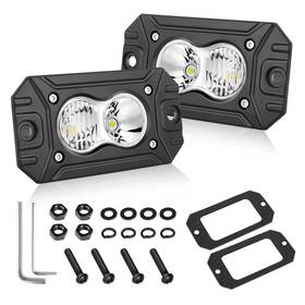 201073fc Akd Part Flush Mount Led Pods Cree Bumper Lights 40w Spot Flood Combo