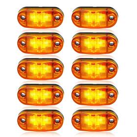 Gm00131-10pcs-amber Alfu 10 Pack Amber Dc12-24v Ip68 Waterproof Led Trailer Lights Kit Front Rear