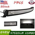 648w All2pcs48wfledlights Alllights Curved Led Light Bar Spot Flood Offroad Jeep Truck