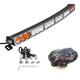 Angel Ma 720226015656 Angelma 33ftft Dual Color Amber White Curved Led Light Bar Offroad Stroboflash
