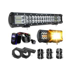 Aslong 750266736174 20 Inch Led Light Bar Combo Beam Offroad Driving 2x 4inch Whit