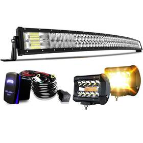 Aslong 750266816166 52 Inch Led Light Bar 300w Spot Flood Combo Curved 2pcs 4 White/a