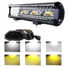 As-nb-hbbs-12in72wst3l-bt Aslong 12 Inch 72w Led Light Bar White/amber Flasing Strobe With Six Modes Spot Flood C