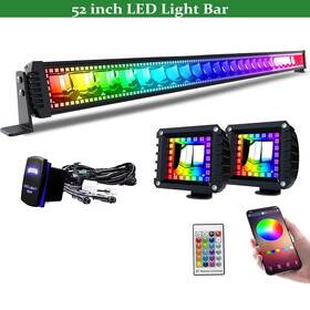 Aslong Light Light-11.17-10 52 Inch Rgb 300w Led Bar Spot Flood Offroad Fit For Chevy Jeep Truck J