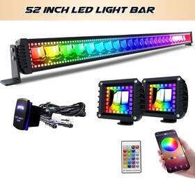 Aslong Light Light-11.17-3 52 Inch Rgb 300w Led Bar Spot Flood Offroad Fit For Chevy Jeep Truck C