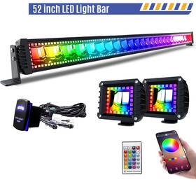 Aslong Light Light-11.17-7 52 Inch Rgb 300w Led Bar Spot Flood Offroad Fit For Chevy Jeep Truck M