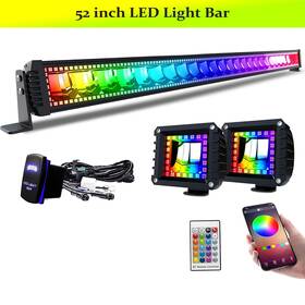 Aslong Light Light-11.17-9 52 Inch Rgb 300w Led Bar Spot Flood Offroad Fit For Chevy Jeep Truck K