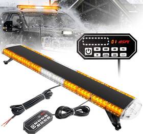 Aspl 714453238575 47 Inch Low Profile Roof Top Strobe Lights Bar With Controller Amber