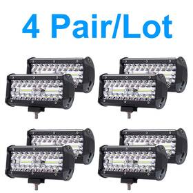 Hjd28 Aucd 4pair Aluminum Shell 7 Inch 228w 3 Row Led Light Bar Yard Truck Boat Auto Work Lamps