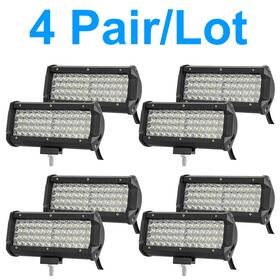 Hjd39 Aucd 4pair Aluminium 7 Inch 6000k Led Lights Bars Universal Boat Truck Driving Work Lamp