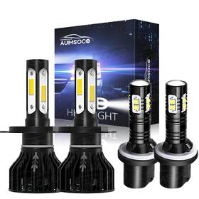 Auimsoco-r1202-us Auimsoco For Hyundai Santa Fe 02-06 4x Led Headlight High Low Beam Fog Light Bulbs White