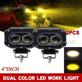 C14dyw202 Auto08 2pcs 3 Inch 120w Led Work Light Spot Pods White And Amber Fit Can-am Maverick X3