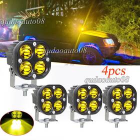 F4y4d03 Auto08 4pcs 3 Inch Yellow Led Work Light Pods Spot Flood Combo Offroad Suv Driving Fog Lamp