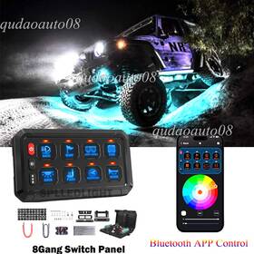 Kz-cp-8-app Auto08 Rgb 8 Gang Switch Panel Strobe Bluetooth Circuit Control Box For Led Light Bar