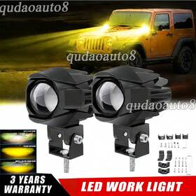 M103 Auto08 2x 3 Inch Led Work Light Bar Spot Fog Pod Amber/w Fit Jeep Wrangler Jk Tj Cj Offroad