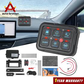 Autobrother 689908081542 6 Gang Switch Panel Dimmable 720w Circuit Relay System Led Light Bar For Boat