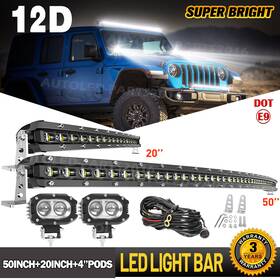 Autoled-parts2016 9610tjc2050914z Curved 50 Inch Led Light Bar 20 4ftftpods For Jeep Wrangler Jk 07-15 Roof Windshield