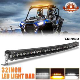 9610gtjc32wy Autoshop23 Curved Grille 32 Inch Slim Led Light Bar Amber-white Offroad Driving Utv Truck Boat