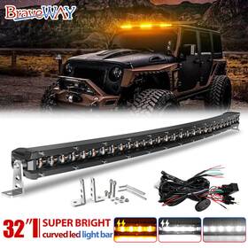 9610gtjcwy Autoshop23 42000lm Curved 32 Inch Slim Led Light Bar Dual Colour Offroad Driving For Jeep Truck