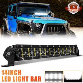9620azcp Autoshop23 40000lm Straight Dual Row 14inch Led Light Bar Combo Truck Driving Offroad Suv