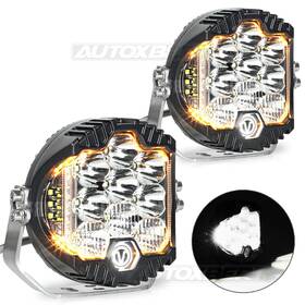 16n06918-whx2-hwzguskyn Autoxbert 2x Round Led Off Road Lights Yellow White Driving Drl Pods For Truck 5 Inch