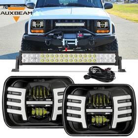 006499-000546 Auxbeam 22 Inch Combo Work Light Bar 7x6 Led Headlight With Drl For Jeep Cherokee Xj Yj
