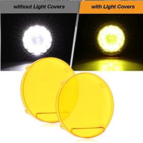 Auxbeam 01256 Round Yellow Plastic Light Cover For 7 Inch Driving Lights Off Road