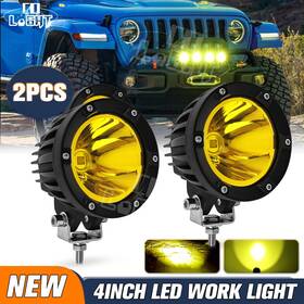 1000z-45e-y-158 Auxbeam 4 Inch Offroad Lights Amber Led Fog Lamps Pods Auxiliary Work Light Bar