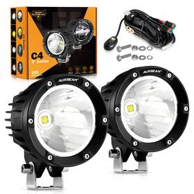 Autoam8345 Auxbeam 4 Inch Led Work Light Bar Spot Pods Driving Fog Lamps For Polaris Sportsman