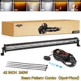 Cra-202512-17b Auxbeam 42 Inch 240w Straight Led Light Bar Combo Spot Flood Work For Jeep Truck Boat