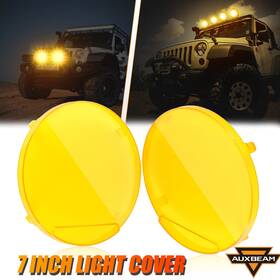 Cra0102 Auxbeam Pair 7 Inch Round Led Driving Light Pods Amber Cover Protective Shield