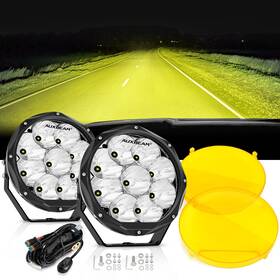 Cra5688 Auxbeam 7 Inch Led Driving Light Pods Fog Amber Covers For Jeep Ford Offroad